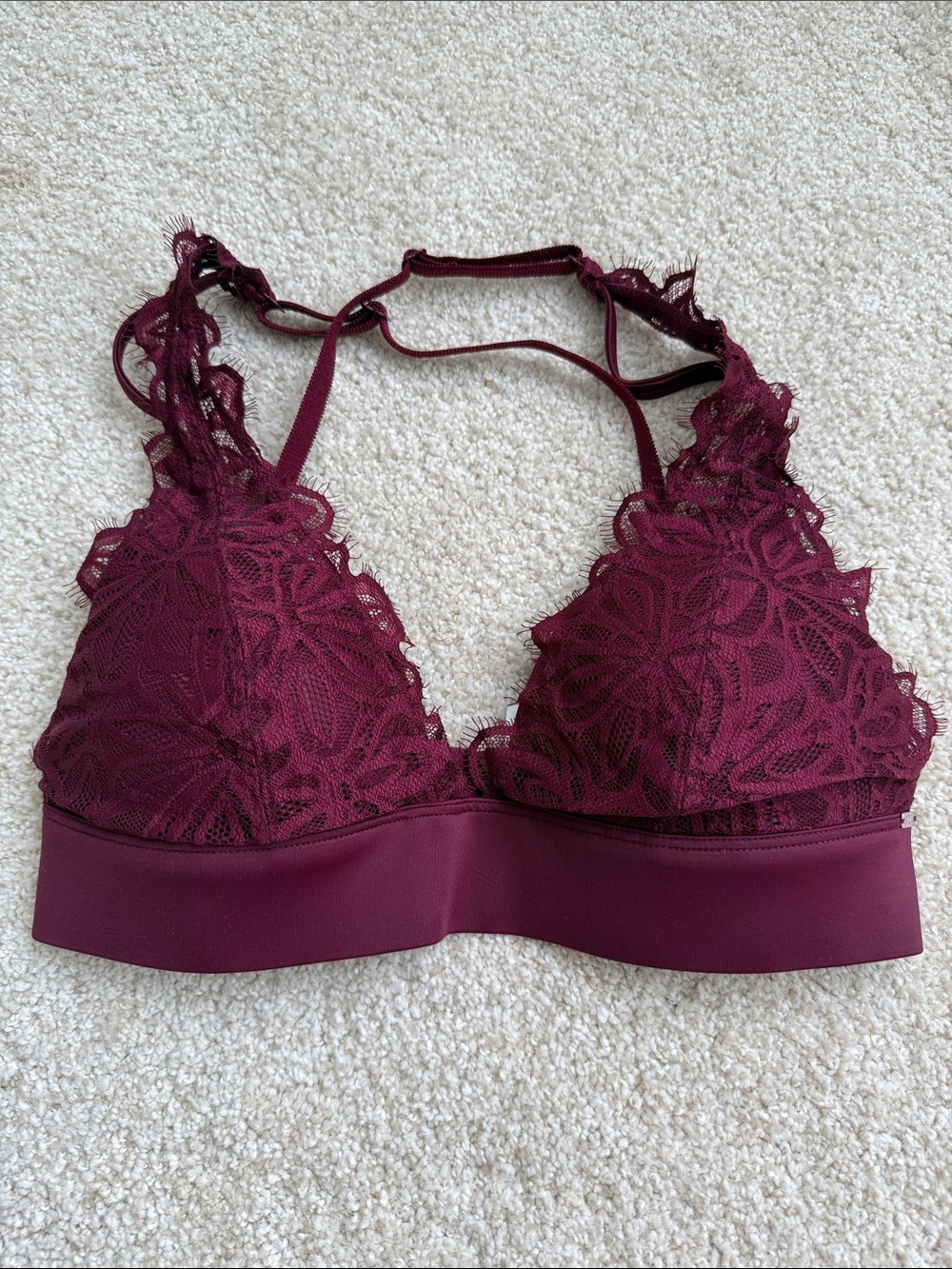 PINK Victoria's Secret Lace date push up bra in Burgundy
